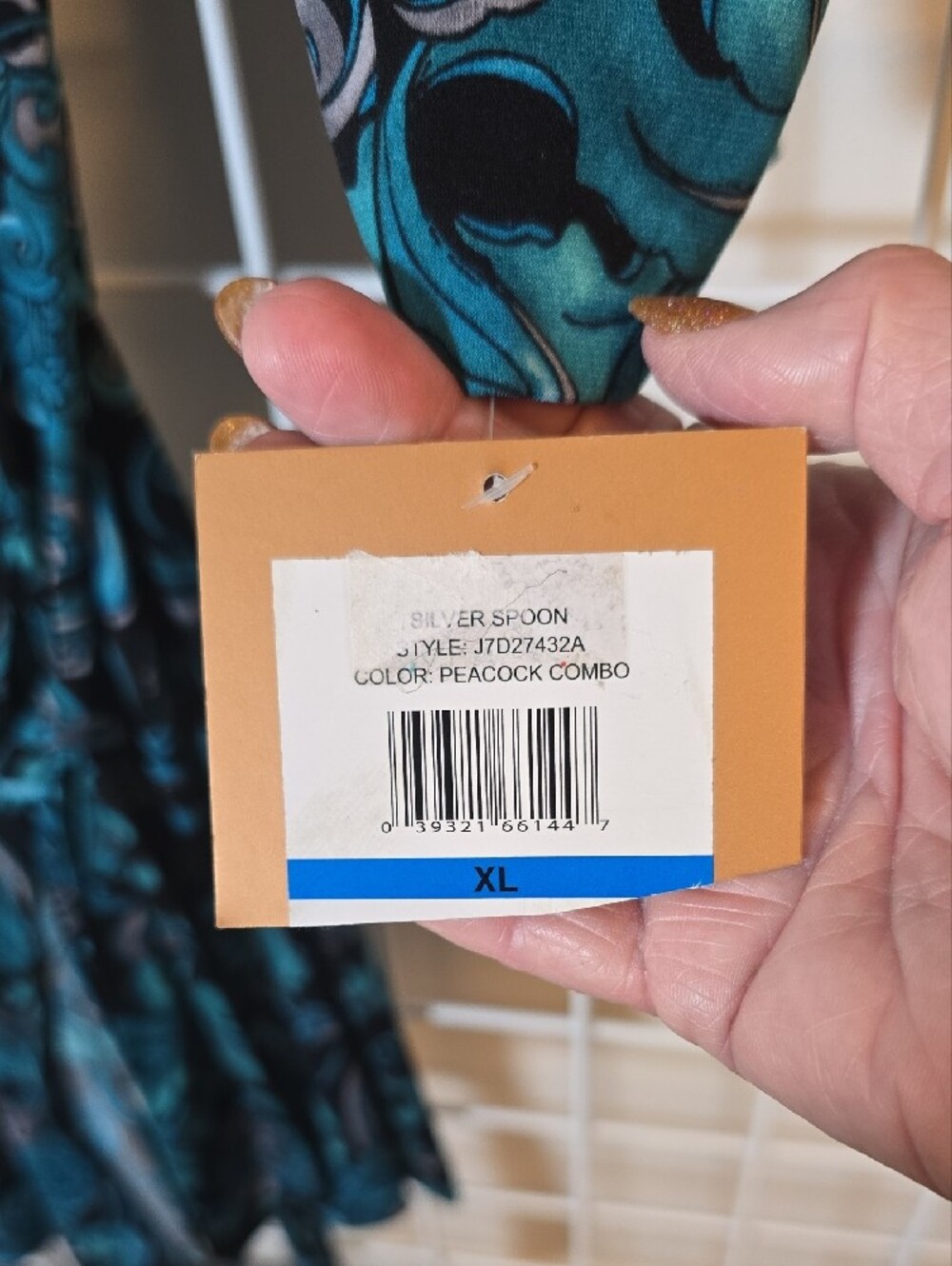Ellen Tracy Boho Black & Teal Patterned Wrap Midi Dress Size XL NWT - Picture 12 of 16